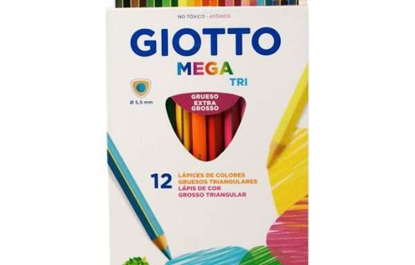 Lápis de Cor GIOTTO MegaTri Grosso, 12 Cores