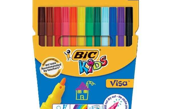 Caneta de filtro BIC Visa Kids, 12 Un