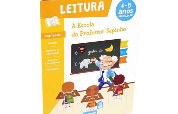 Livro Pré-escolar de Leitura Professor Sapinho Para Crianças dos 4 a 5 anos